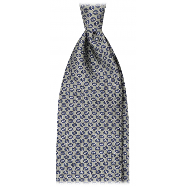 Viola Milano - Infiniti Chain Selftipped Italian Silk Tie - Green - Handmade in Italy - Luxury Exclusive Collection