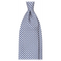 Viola Milano - Infiniti Chain Selftipped Italian Silk Tie - White - Handmade in Italy - Luxury Exclusive Collection