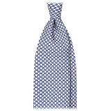 Viola Milano - Infiniti Chain Selftipped Italian Silk Tie - White - Handmade in Italy - Luxury Exclusive Collection