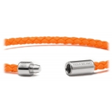 Viola Milano - Italian Braided Leather bracelet - Light Orange - Handmade in Italy - Luxury Exclusive Collection