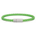 Viola Milano - Bracciale in Pelle Intrecciata Italiana - Lime - Handmade in Italy - Luxury Exclusive Collection