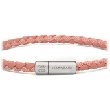 Viola Milano - Italian Braided Leather bracelet with Silver Clasp - Pink Mix - Handmade in Italy - Luxury Exclusive Collection