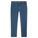 Viola Milano - Jeans Slim Leg a 5 Tasche in Denim Italiano - Blu Medio - Handmade in Italy - Luxury Exclusive Collection