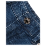 Viola Milano - Jeans Slim Leg a 5 Tasche in Denim Italiano - Blu Medio - Handmade in Italy - Luxury Exclusive Collection