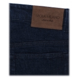 Viola Milano - Italian Denim Slim Leg 5-Pocket Jeans - Midnight Denim - Handmade in Italy - Luxury Exclusive Collection
