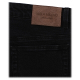 Viola Milano - Italian Denim Slim Leg 5-Pocket Jeans - Black - Handmade in Italy - Luxury Exclusive Collection