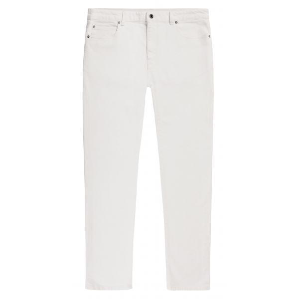 Viola Milano - Italian Denim Slim Leg 5-Pocket Jeans - White - Handmade in Italy - Luxury Exclusive Collection