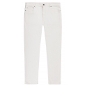 Viola Milano - Italian Denim Slim Leg 5-Pocket Jeans - White - Handmade in Italy - Luxury Exclusive Collection