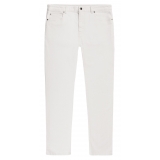 Viola Milano - Italian Denim Slim Leg 5-Pocket Jeans - White - Handmade in Italy - Luxury Exclusive Collection