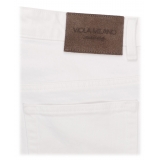 Viola Milano - Italian Denim Slim Leg 5-Pocket Jeans - White - Handmade in Italy - Luxury Exclusive Collection