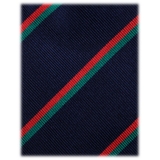 Viola Milano - Italian Stripe Handrolled Vintage Silk Tie - Navy Mix - Handmade in Italy - Luxury Exclusive Collection