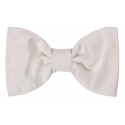 Viola Milano - Papillon in Grosgrain Avorio Pronto da Annodare - Handmade in Italy - Luxury Exclusive Collection
