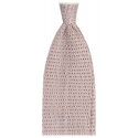 Viola Milano - Knitted Solid V-End Silk Tie - Beige - Handmade in Italy - Luxury Exclusive Collection