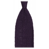Viola Milano - Cravatta in Seta con Motivo a V - Viola Intenso - Handmade in Italy - Luxury Exclusive Collection