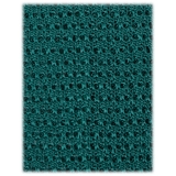 Viola Milano - Knitted Solid V-End Silk Tie - Fall Green - Handmade in Italy - Luxury Exclusive Collection