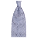 Viola Milano - Cravatta in Seta con Motivo a V - Blu Ghiaccio - Handmade in Italy - Luxury Exclusive Collection
