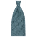 Viola Milano - Cravatta in Seta con Motivo a V - Menta Chiaro - Handmade in Italy - Luxury Exclusive Collection
