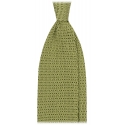 Viola Milano - Cravatta in Seta Lavorata a Maglia con Motivo a V - Pistacchio - Handmade in Italy - Luxury Exclusive Collection