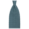 Viola Milano - Cravatta in Seta con Motivo a Zig-Zag - Menta Chiaro - Handmade in Italy - Luxury Exclusive Collection