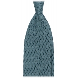 Viola Milano - Cravatta in Seta con Motivo a Zig-Zag - Menta Chiaro - Handmade in Italy - Luxury Exclusive Collection