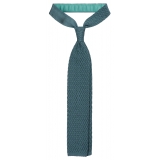 Viola Milano - Cravatta in Seta con Motivo a Zig-Zag - Menta Chiaro - Handmade in Italy - Luxury Exclusive Collection