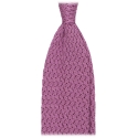 Viola Milano - Cravatta in Seta con Motivo a Zig-Zag - Rosa Autunno - Handmade in Italy - Luxury Exclusive Collection