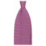 Viola Milano - Knitted Zig Zag Pattern Silk Tie - Fall Rose - Handmade in Italy - Luxury Exclusive Collection