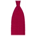 Viola Milano - Cravatta in Seta con Motivo a Zig-Zag - Fucsia - Handmade in Italy - Luxury Exclusive Collection