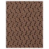 Viola Milano - Cravatta in Seta con Motivo a Zig-Zag - Bronzo Chiaro - Handmade in Italy - Luxury Exclusive Collection