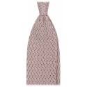 Viola Milano - Knitted Zig Zag Pattern Silk Tie - Natural Sand - Handmade in Italy - Luxury Exclusive Collection