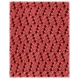Viola Milano - Knitted Zig Zag Pattern Silk Tie - Rose - Handmade in Italy - Luxury Exclusive Collection