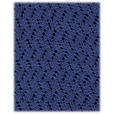 Viola Milano - Cravatta in Seta con Motivo a Zig-Zag - Mare Blu - Handmade in Italy - Luxury Exclusive Collection
