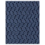 Viola Milano - Cravatta in Seta con Motivo a Zig-Zag - Mare Denim - Handmade in Italy - Luxury Exclusive Collection