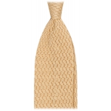 Viola Milano - Cravatta in Seta con Motivo a Zig-Zag - Giallo - Handmade in Italy - Luxury Exclusive Collection