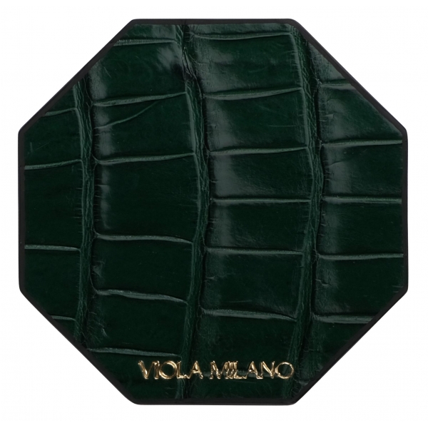 Viola Milano - Luxury Crocodile Coaster - Forest (Set of 6) - Handmade in Italy - Luxury Exclusive Collection