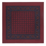 Viola Milano - Luxury Archive Printed Silk Pocket Square - Red Diamond - Handmade in Italy - Luxury Exclusive Collection