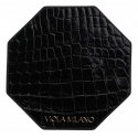 Viola Milano - Sottobicchieri di Lusso in Coccodrillo - Nero (Set da 6) - Handmade in Italy - Luxury Exclusive Collection