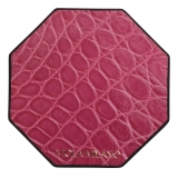 Viola Milano - Sottobicchieri di Lusso in Coccodrillo - Fucsia (Set da 6) - Handmade in Italy - Luxury Exclusive Collection