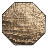 Viola Milano - Luxury Crocodile Coaster - Gold (Set of 6) - Handmade in Italy - Luxury Exclusive Collection