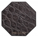 Viola Milano - Sottobicchieri di Lusso in Coccodrillo - Grigio (Set da 6) - Handmade in Italy - Luxury Exclusive Collection