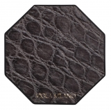 Viola Milano - Luxury Crocodile Coaster - Grey (Set of 6) - Handmade in Italy - Luxury Exclusive Collection