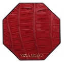 Viola Milano - Luxury Crocodile Coaster - Red (Set of 6) - Handmade in Italy - Luxury Exclusive Collection