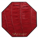 Viola Milano - Luxury Crocodile Coaster - Red (Set of 6) - Handmade in Italy - Luxury Exclusive Collection