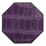 Viola Milano - Luxury Crocodile Coaster - Purple (Set of 6) - Handmade in Italy - Luxury Exclusive Collection