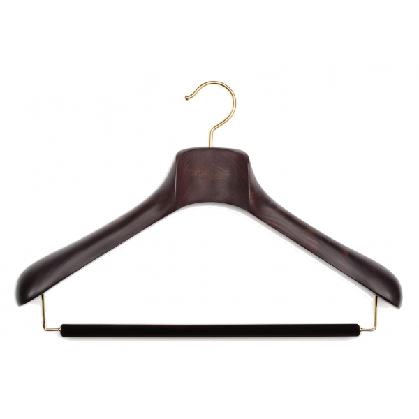 Viola Milano - Luxury Wood Suit/Coat Hanger - Dark Wood (Set of 6) - Handmade in Italy - Luxury Exclusive Collection
