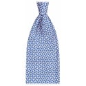 Viola Milano - Cravatta Maillon in Seta Italiana con Cucitura - Rosa/Blu Navy - Handmade in Italy - Luxury Exclusive Collection