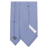 Viola Milano - Cravatta Maillon in Seta Italiana con Cucitura - Rosa/Blu Navy - Handmade in Italy - Luxury Exclusive Collection
