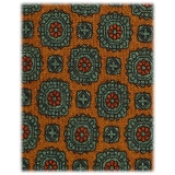 Viola Milano - Cravatta in Lana Italiana con Stampa a Medaglione - Senape - Handmade in Italy - Luxury Exclusive Collection