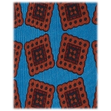 Viola Milano - Medallion Handprinted Archive Madder Silk Tie - Blue Mix - Handmade in Italy - Luxury Exclusive Collection