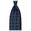 Viola Milano - Medallion Handprinted Archive Madder Silk Tie - Bronze Mix - Handmade in Italy - Luxury Exclusive Collection